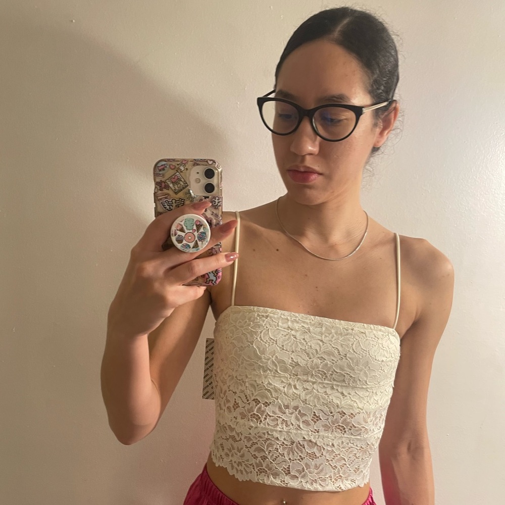 NWT Urban Outfitters Cream Lace tube bralette